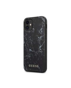 Guess Marble Case - дизайнерски кейс с висока защита за iPhone 12 mini (черен)