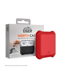 Eiger North AirPods Protective Case - удароустойчив силиконов калъф за Apple Airpods и Apple Airpods 2 (червен)