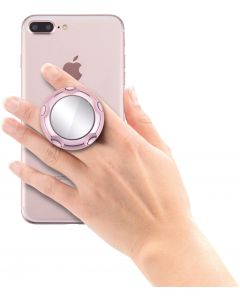 Jumpop Smartphone-Fingerholder - поставка и аксесоар против изпускане с огледало на вашия смартфон (розово злато-гланц)