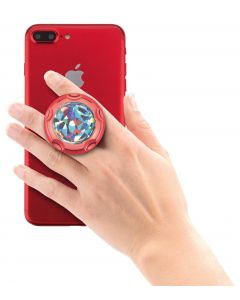 Jumpop Glamour Diamond Cut Smartphone-Fingerholder  - поставка и аксесоар против изпускане на вашия смартфон (червен-гланц)