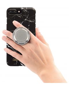Jumpop Glamour Silver Sparks Smartphone-Fingerholder  - поставка и аксесоар против изпускане на вашия смартфон (сребрист-гланц)
