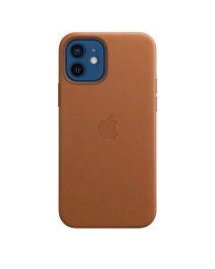 Apple iPhone Leather Case with MagSafe - оригинален кожен кейс (естествена кожа) за iPhone 12, iPhone 12 Pro (кафяв)