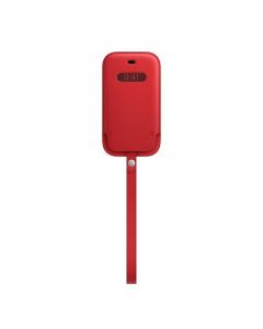 Apple iPhone Leather Sleeve with MagSafe - оригинален кожен калъф, тип джоб за iPhone 12 Mini (червен)