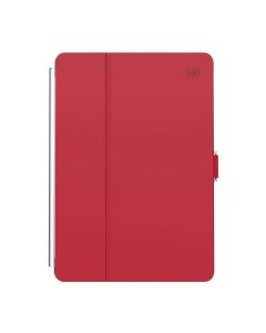 Speck Balance Folio Case - текстилен калъф и поставка за iPad 8 (2020), iPad 7 (2019) (червен-прозрачен)