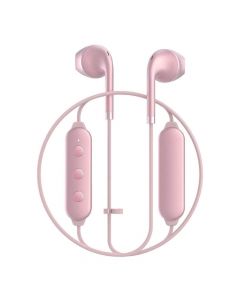 Happy Plugs Wireless II Earbuds - безжични Bluetooth слушалки с микрофон за мобилни устройства (розово злато)