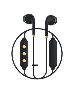 Happy Plugs Wireless II Earbuds - безжични Bluetooth слушалки с микрофон за мобилни устройства (черен-златист)