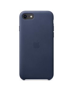 Apple iPhone SE2 Leather Case - оригинален кожен кейс (естествена кожа) за iPhone SE (2020), iPhone 8, iPhone 7 (тъмносин)