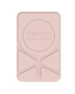 SwitchEasy MagStand Leather Stand - кожена поставка за кейсове и смартфони съвместима с MagSafe аксесоари (розов)