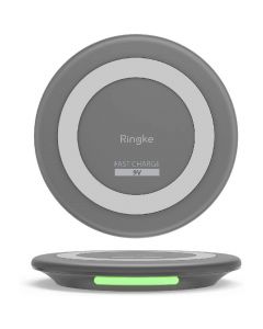 Ringke MFi-Certified Wireless Charger - сертифицирана поставка (пад) за безжично захранване с Fast Charge за QI съвместими устройства (сив)