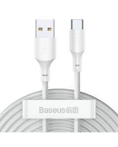 Baseus Simple Wisdom USB-C Cable (TZCATZJ-02) - два броя USB-C кабели за устройства с USB-C порт (150 см) (бял)