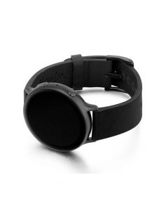 Meridio Cassel Leather Band - уникална ръчно изработена кожена (естествена кожа) каишка за Samsung Galaxy Watch Active (черен)