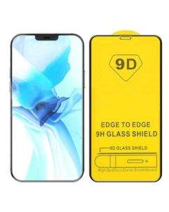 Premium Full Glue 9D Edge to Edge Tempered Glass - стъклено защитно покритие за целия дисплей на iPhone 12 mini (черен)