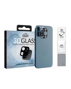 Eiger Glass 3D Camera Lens Protector - предпазен стъклен протектор за камерата на iPhone 12 Pro (черен)