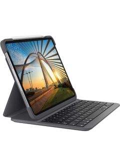 Logitech Slim Keyboard Folio Pro - безжична клавиатура, кейс и поставка за iPad Pro 12.9 M1 (2021), iPad Pro 12.9 (2020), iPad Pro 12.9 (2018) (черен)