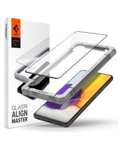 Spigen Glass.Tr Align Master Full Cover Tempered Glass - калено стъклено защитно покритие за целия дисплей на Samsung Galaxy A52 (черен-прозрачен)