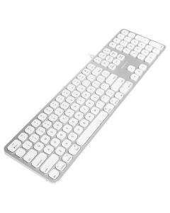 Macally Aluminum Slim USB keyboard with 2 USB Ports US - алуминиева жична клавиатура за Mac с 2 USB порта (бял)