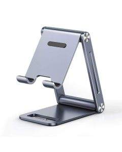Ugreen Foldable Multi-Angle Phone Stand - сгъваема алуминиева поставка за мобилни телефони и таблети до 7.9 инча (тъмносив)