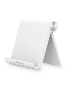 Ugreen Multi-Angle Adjustable Portable Stand - преносима сгъваема поставка за таблети и смартфони (бял)