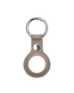 PU Leather Keyring Keychain Case - стилен ключодържател от изкуствена кожа за Apple AirTag (кафяв)