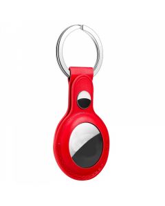 Loco AirTag Dot Vegan Leather Keyring Case - ключодържател от изкуствена кожа за Apple AirTag (червен)