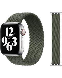JC Design Braided SoloLoop Band - текстилна каишка за Apple Watch 38мм, 40мм (тъмнозелен)