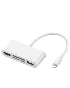 4smarts 5in1 Hub with Lightning Connector - хъб с Lightning конектор за свързване на допълнителна периферия за iPhone и iPad (бял)