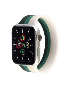 JC Design Silicone SoloLoop Band - силиконова каишка за Apple Watch 38мм, 40мм (бял-зелен)