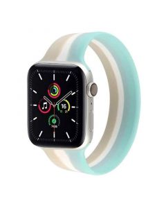JC Design Silicone SoloLoop Band - силиконова каишка за Apple Watch 38мм, 40мм (бял-син)