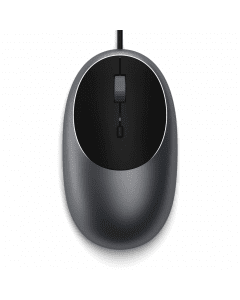 Satechi C1 USB-C Wired Mouse - USB-C оптична мишка за PC и Mac (тъмносив)