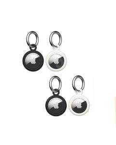 Urban Armor Gear AirTag Dot Keychain 4 Pack - комплект от 4 броя силиконови ключодържателя за Apple AirTag (бял-черен)