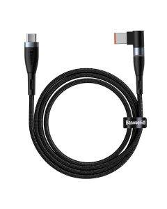 Baseus Magnetic Zinc Cable (CATXC-U01) - USB-C кабел с магнитен адаптер за Lenovo лаптопи (11x7.0мм) (200 см) (черен)