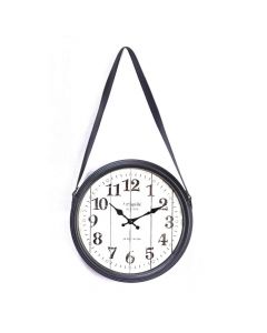 Platinet Strip Wall Clock With Pu Leather Belt - стенен часовник с колан от изкуствена кожа (черен)