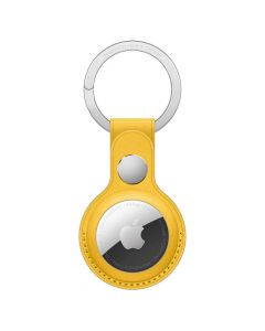 Apple AirTag Leather Key Ring - стилен оригинален ключодържател от естествена кожа за Apple AirTag (жълт)