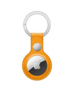 Apple AirTag Leather Key Ring - стилен оригинален ключодържател от естествена кожа за Apple AirTag (оранжев)