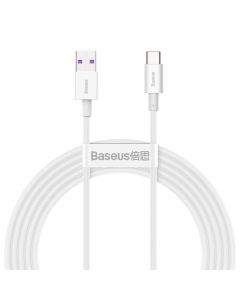 Baseus Superior USB-A to USB-C Cable 66W (CATYS-A02) - USB-C кабел с бързо зареждане за устройства с USB-C порт (200 см) (бял)