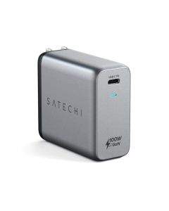 Satechi 100W USB-C PD GaN Charger - захранване за ел. мрежа с USB-C PD изход и с технология за бързо зареждане (сив)