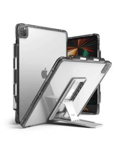 Ringke Fusion Combo Case - удароустойчив хибриден кейс и сгъавема поставка за iPad Pro 12.9 M1 (2021) (тъмносив)