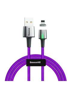 Baseus Zinc Magnetic USB Lightning Cable (CALXC-B05) - кабел с магнитен конектор за Apple продукти с Lightning порт (200 см) (лилав)
