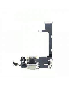 OEM iPhone 11 Pro System Connector and Flex Cable - лентов кабел с Lightning конектора и долните микрофони за iPhone 11 Pro (бял)