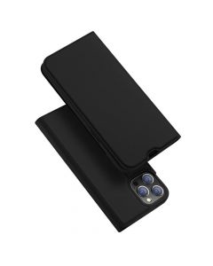 Dux Ducis Skin Pro Case - кожен калъф с поставка и отделение за кр. карти за iPhone 13 Pro (черен)