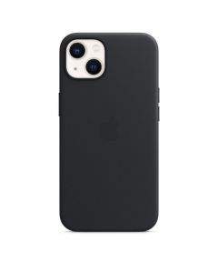 Apple iPhone Leather Case with MagSafe - оригинален кожен кейс (естествена кожа) за iPhone 13 (черен)