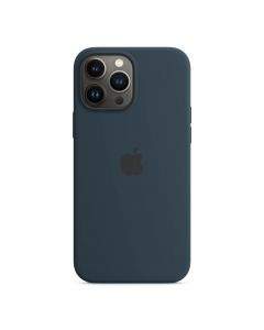 Apple iPhone Silicone Case with MagSafe - оригинален силиконов кейс за iPhone 13 Pro Max с MagSafe (тъмносин)