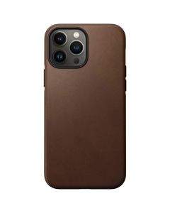 Nomad Modern Leather MagSafe Case - кожен (естествена кожа) кейс с MagSafe за iPhone 13 Pro (кафяв)