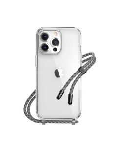 SwitchEasy Play Lanyard Elegant Case - хибриден удароустойчив кейс с връзка за носене за iPhone 13 Pro (прозрачен)
