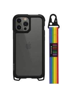SwitchEasy Odyssey Rainbow Case - удароустойчив хибриден кейс с връзка и карабинер за iPhone 13 Pro Max (черен)