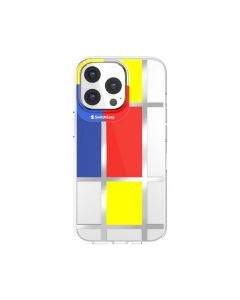 SwitchEasy Artist Mondrian Case - дизайнерски хибриден удароустойчив кейс за iPhone 13 Pro (прозрачен)