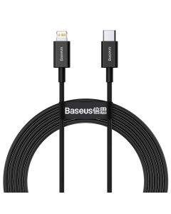 Baseus Superior USB-C to Lightning Cable PD 20W (CATLYS-C01) - USB-C към Lightning кабел за Apple устройства с Lightning порт (200 см) (черен)