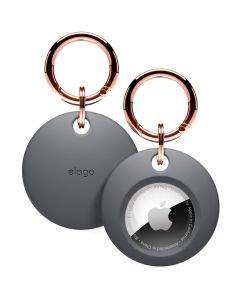 Elago AirTag Basic Keychain Case - силиконов ключодържател за Apple AirTag (тъмносив)