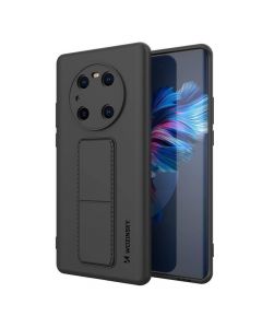 Wozinsky Flexible Silicone Kickstand Case - силиконов (TPU) калъф с поставка за Huawei Mate 40 Pro (черен)