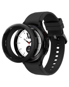 Spigen Liquid Air Case - качествен силиконов (TPU) кейс за Samsung Galaxy Watch 4 Classic 42mm (черен)